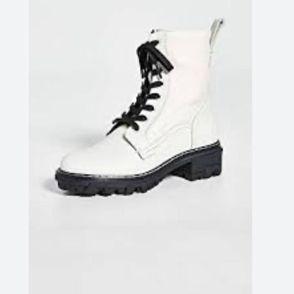 rag & bone Shiloh leather Combat Boot in antique white . 41/11. New - Picture 5 of 16